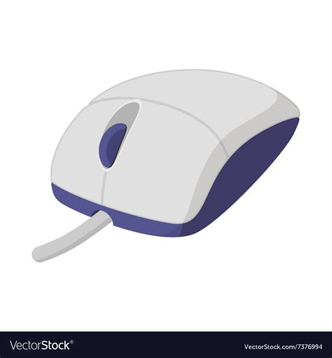 White Computer Mouse Cartoon Icon Royalty Free Vector Image