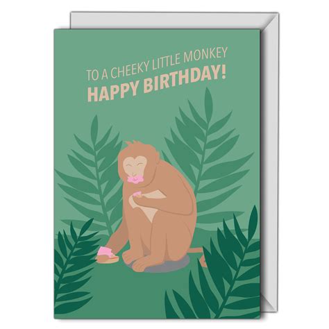 Personalised Cards And Ts Online Birthday Card Cheeky Little Monkey Cake