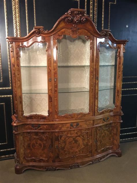 On two pieces of wood with the same depth of 2 ft, measure and cut each one with the dimensions of 2 ft for the length x 6 in for the width. Baroque Stil Glas Display Cabinet Walnut with Floral ...