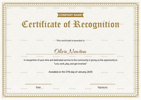 Employee Recognition Certificate Design Template In Psd Word Employee
