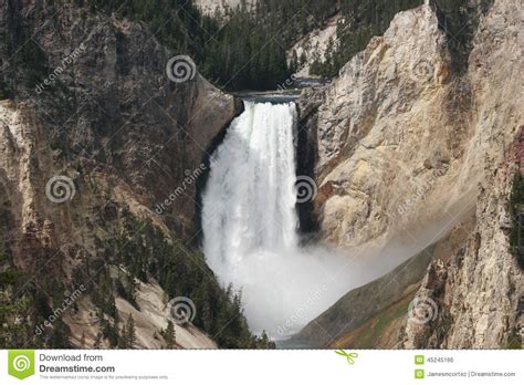Lower Falls Yellowstone River Stock Photo Image Of Canyon Point