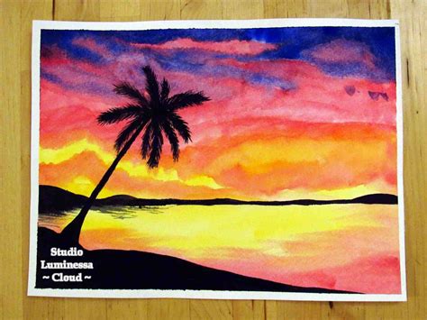 Watercolor Sunset For Beginners At Getdrawings Free Download