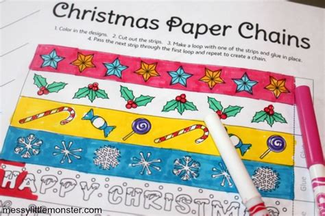 Printable Christmas Paper Chain Template Christmas Paper Chains Christmas Paper Paper Chains