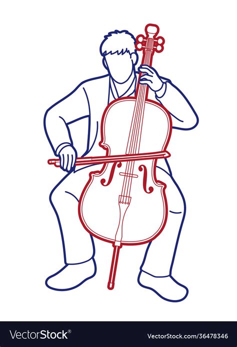 Cello Musician Orchestra Instrument Graphic Vector Image