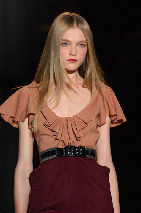 Vlada Roslyakova Wearing Zac Posen Fall 2007 During Mercedes Benz