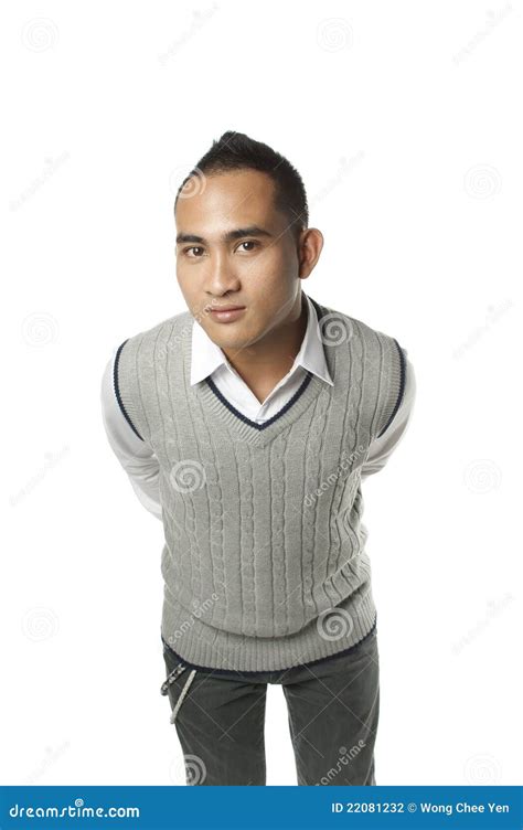 Friendly Young Man Leaning Forward Stock Photography Image 22081232