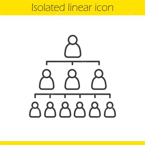 Company Hierarchy Concept Linear Icon Clip Art Teamwork Organization