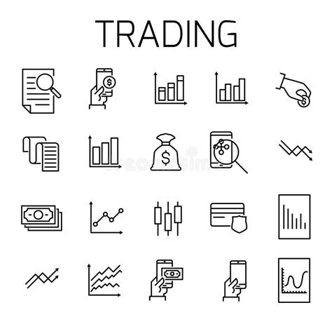 Trading Related Vector Icon Set Stock Vector Illustration Of Icon