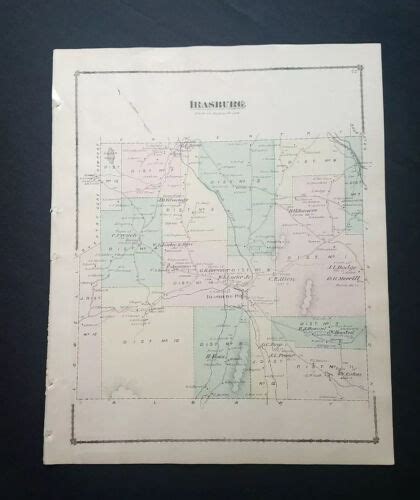 1878 Antique Map Of Irasburg Vermont Color Map Vt By Fw Beers