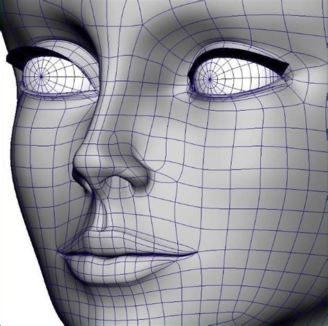 3d women head topology cgtrader