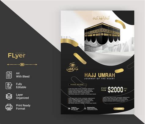 Flyer Design Of Islamic Hajj Umrah For Muslim 12002651 Vector Art At