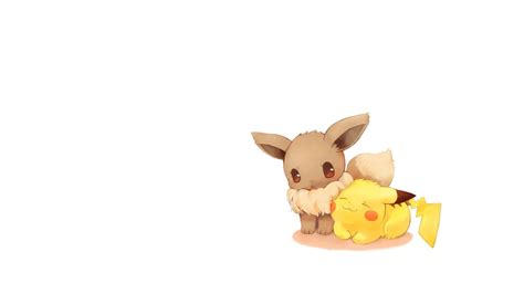 Pokemon Cute Eevee And Pikachu