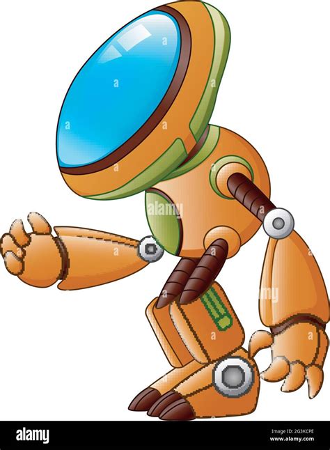 Orange Robot Cartoon Isolated On White Background Stock Vector Image