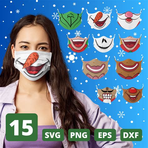 Christmas Face Mask Patterns For Instant Download Svg Ocean — Svgocean