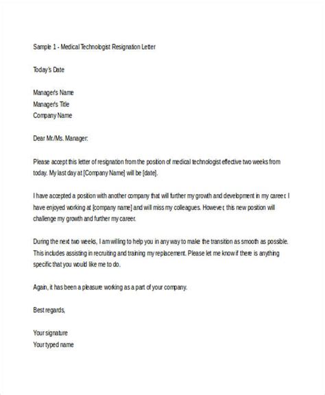 Sample Medical Resignation Letters In Pdf Ms Word Apple Pages