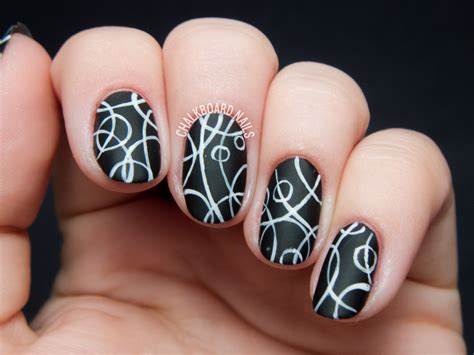 Encircled Black And White Nail Art Chalkboard Nails Nail Art Blog