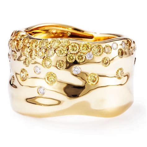 Kat Florence Ring With Natural And Flawless Canary Yellow Diamonds For