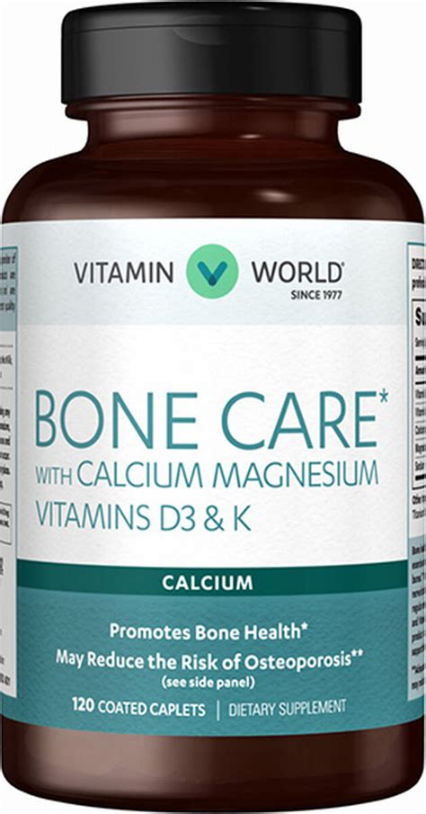 Discover the latest and various health benefits associated with both supplements now! Bone Care with Calcium, Magnesium, Vitamins D3 & K ...