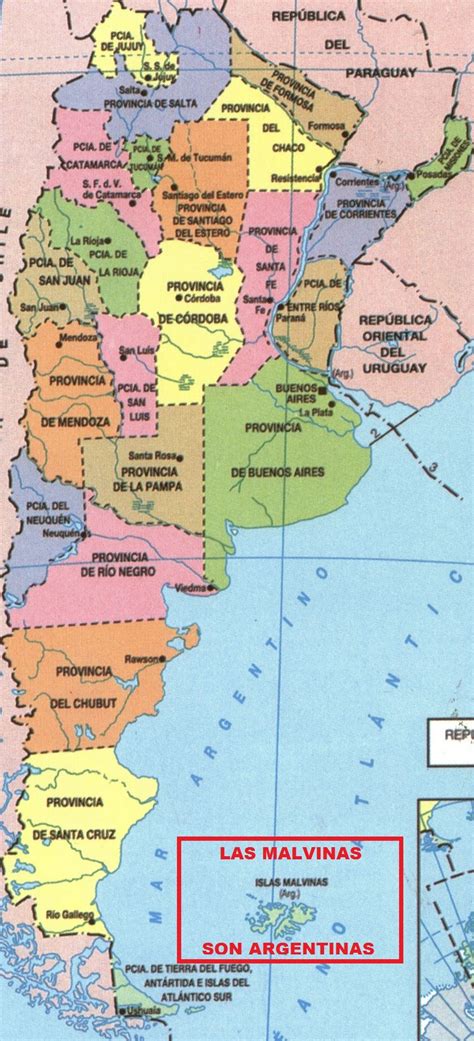 Mapa De La República Argentina Sus Provincias Y Capitales