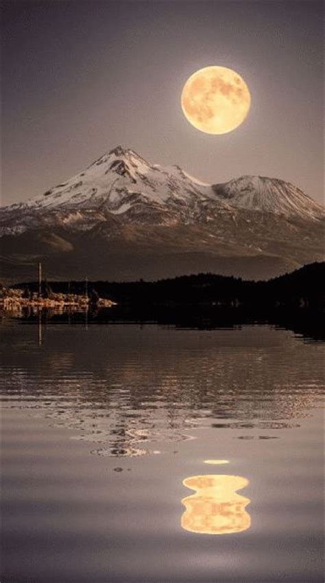 Beautiful Snow And Moon Over Water On Pinterest