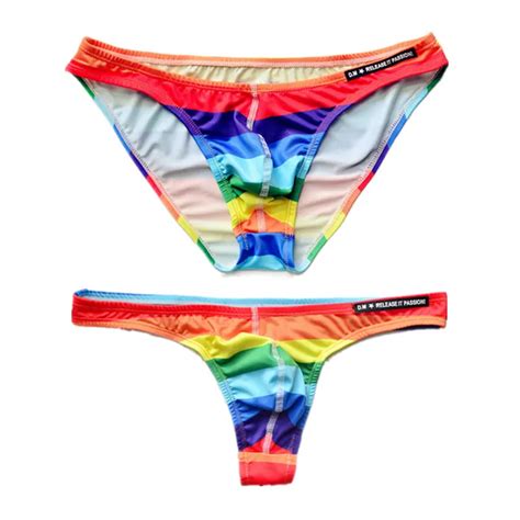 2pcslot Mini Briefs Mens Thong Swimwear Super Sexy Gay Swim Underwear Tanga Pouch Bikini