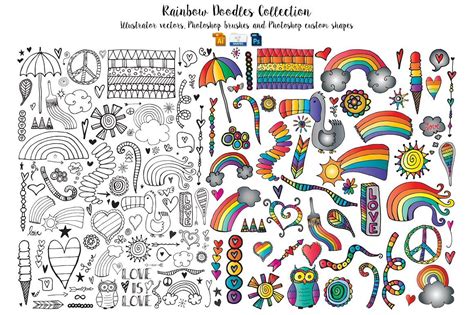 Rainbow Doodles Doodles Doodle Illustration Doodle Lettering