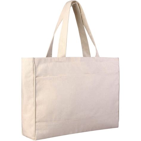Sturdy Wholesale Canvas Tote Bags With Zippered Pocket Large Large
