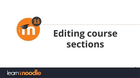 Editing Course Sections Moodle 35 Youtube