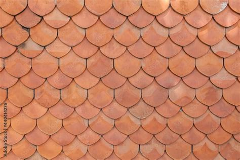 Brown Terra Cotta Roof Tiles Texture And Background Seamless Stock
