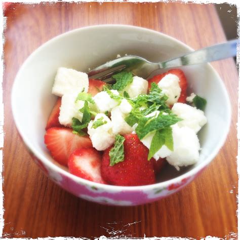Perfect Little Snack Strawberries Feta Cheese And Mint Beautiful