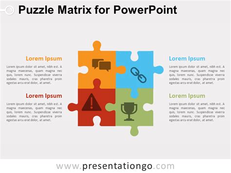 Puzzle Matrix Diagram For Powerpoint Powerpoint