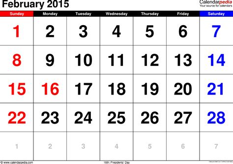 February 2015 Calendar Templates For Word Excel And Pdf