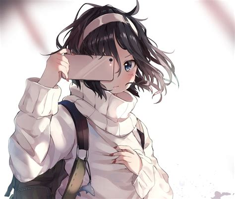 Anime Girl With Short Black Hair Wallpaper Tachi Wallpaper