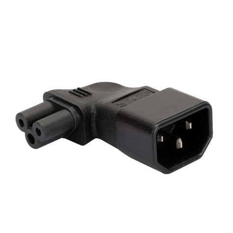 IEC 320 C14 Male To C5 Micky Vertical Right Angle Power Adapter