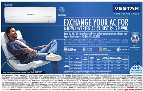 Shop air conditioners and more at the home depot. VESTAR Air Conditioners - Exchange Offer / Mumbai | SaleRaja