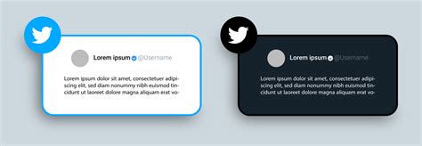 Twitter Post Template In Light And Dark Theme Editable Text And Empty