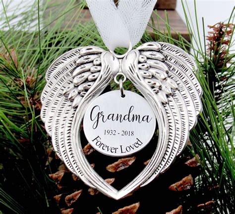 Personalized Memorial Ornament Angel Wing Ornament Loved Etsy In 2022