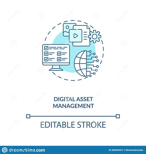 Digital Asset Management Concept Icon Stock Illustration Illustration