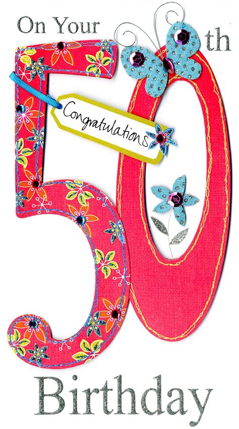 My free printable anniversary cards will help you make your anniversary day a day to look back and appreciate your spouse. Gorgeous 50th Age 50 Birthday Greeting Card | Cards | Love Kates
