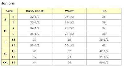 Kohl S Junior Jeans Size Chart