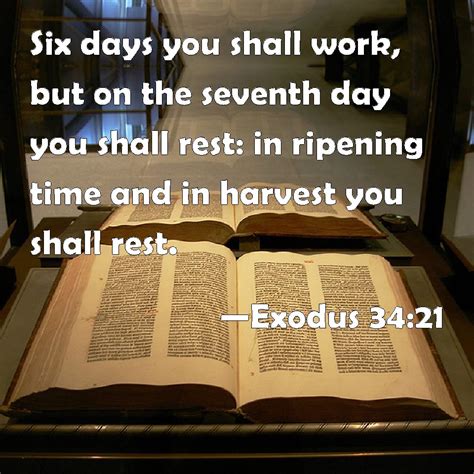 Exodus 3421 Six Days You Shall Work But On The Seventh Day You Shall