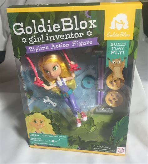 New Goldie Blox Zipline Action Figure Girl Inventor Building