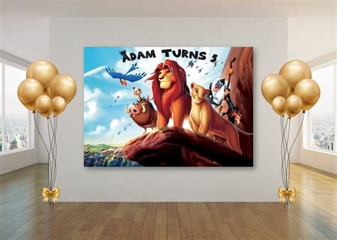 7x5ft Printed Lion King Backdrop Banner Happy Birthday Etsy