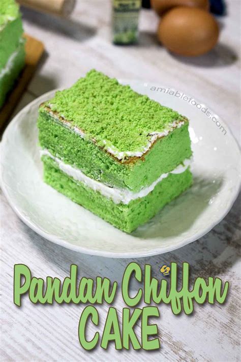 Pandan Chiffon Cake With Cream Filling Recipe Amiable Foods