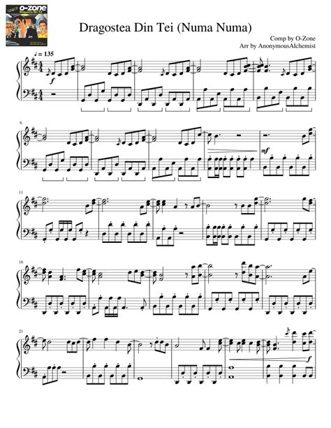 Meme songs on piano pt 4. Dragostea Din Tei (Numa Numa) - Piano sheet music for ...