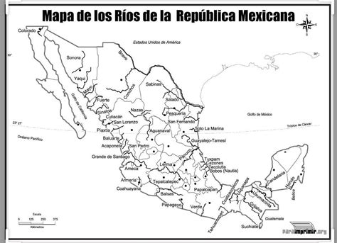 Mapa De La Rep Blica Mexicana Con R Os Ouiluv