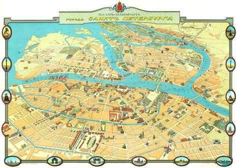 Saint petersburg is a very large town in russia, having about 4,039,745 inhabitants. Illustrated map of St Petersburg, Russia in early 1910s : papertowns