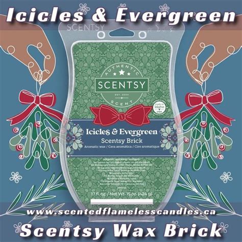 Icicles And Evergreen Scentsy Holiday Brick 2022 Scentsy Brick