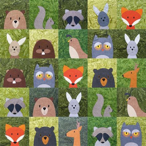 Woodland Critters Quilt Pattern Moose Applique Pattern Woodland