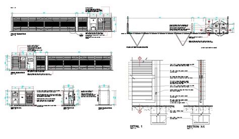 Wall Main Gate Plan Elevation And Section Detail Dwg File Cadbull